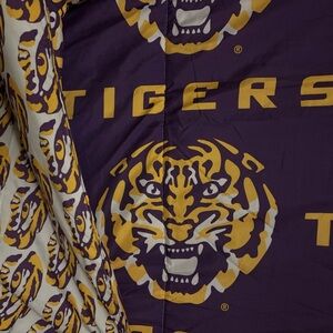 LSU Reversible Twin/Double Comforter Purple and Gold Tigers Comforter Louisiana